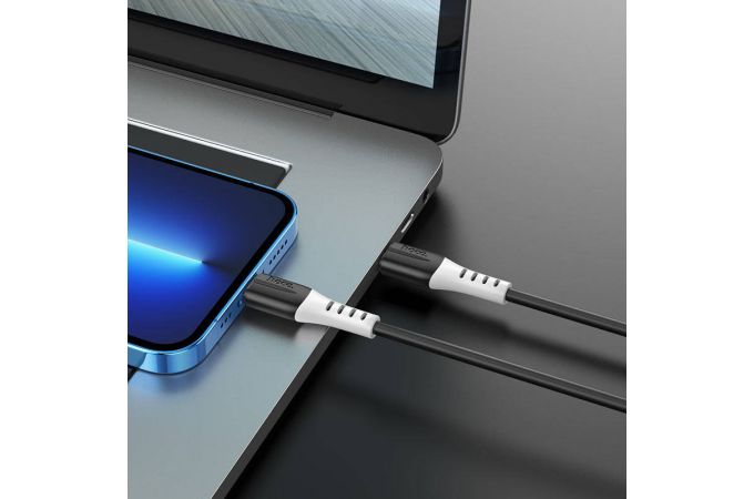 Кабель USB Type-C - Lightning HOCO X82 PD20W (черный) 1м (силиконовый)