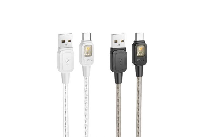 Кабель USB - USB Type-C HOCO U124 (черный) 1м (силиконовый)