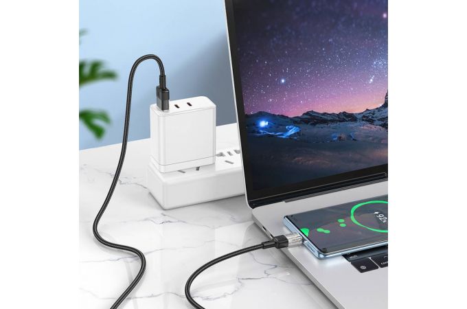 Кабель USB - USB Type-C HOCO U129 (черный) 1м