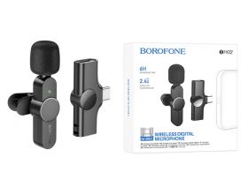 Микрофон беспроводной BOROFONE BFK12 Trophy wireless microphone  Type-C черный