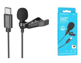 Микрофон беспроводной петличка BOROFONE BFK11 microphone Type-C черный