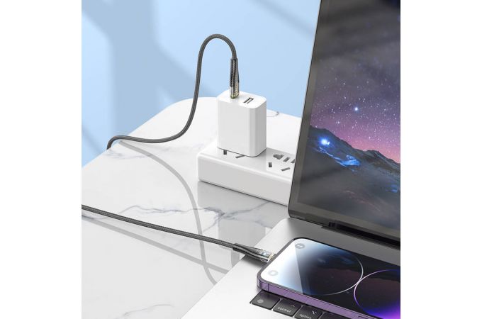 Кабель USB Type-C - Lightning HOCO U121 PD20W (черный) 1м