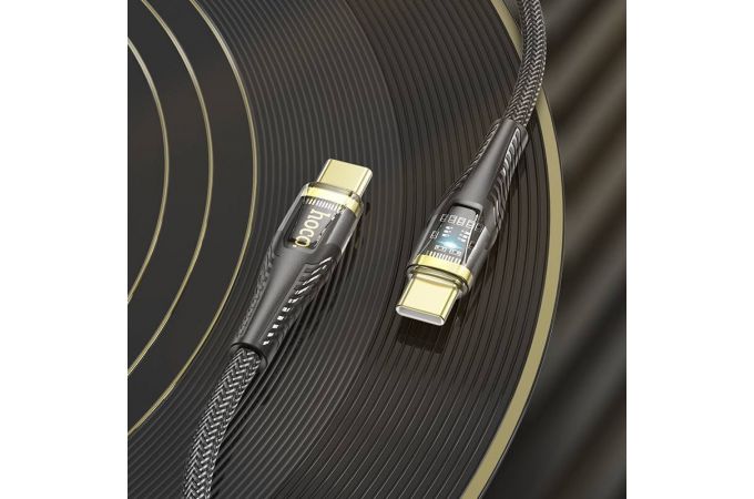 Кабель USB Type-C - USB Type-C HOCO U121 60W (черный) 1м