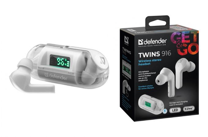 Bluetooth наушники Defender Twins 916 черные TWS