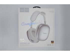 Наушники мониторные беспроводные HOCO W55 Pleasing BT headphones (серебристый) (УЦЕНКА! МЯТАЯ УПАКОВКА)