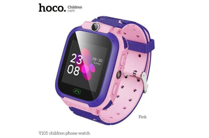 Смарт часы детские HOCO Y105A children phone watch РОЗОВЫЕ