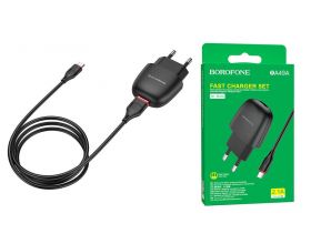 Сетевое зарядное устройство USB + кабель MicroUSB BOROFONE BA49A Vast power 2100mAh (черный)