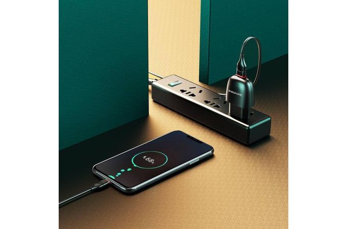 Сетевое зарядное устройство USB + кабель MicroUSB BOROFONE BA49A Vast power 2100mAh (черный)