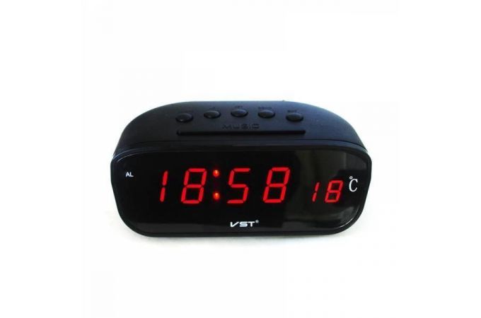 Часы настольные VST 803-1 с блоком (красный)