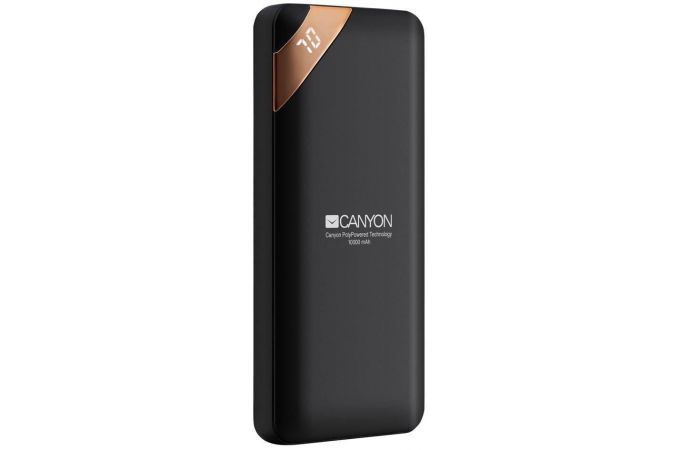 Универсальный дополнительный аккумулятор Power Bank Canyon PB-102 дисплей (10000 mAh) (черный)