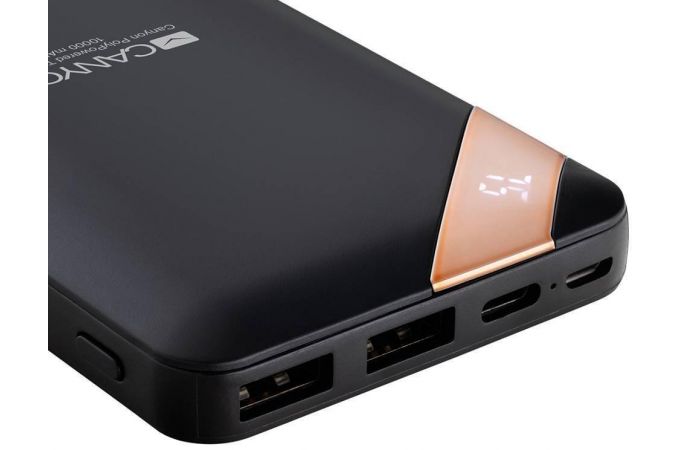 Универсальный дополнительный аккумулятор Power Bank Canyon PB-102 дисплей (10000 mAh) (черный)
