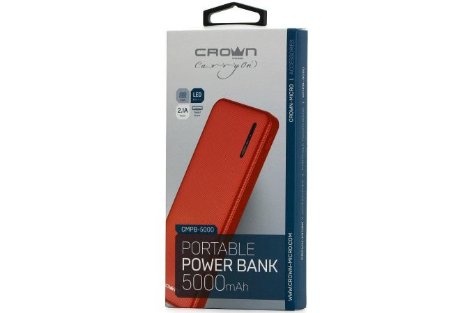 Универсальный дополнительный аккумулятор Power Bank Crown CMPB-5000 (5000 mAh) (коралловый)