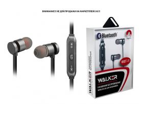 Наушники вакуумные беспроводные WALKER Bluetooth WBT-11, серые