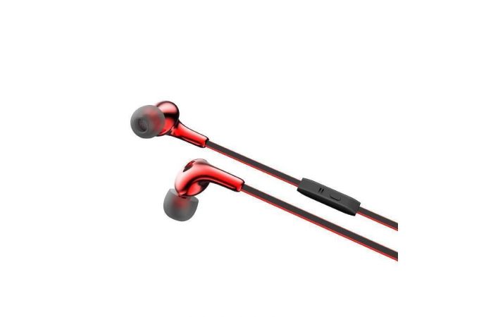 Наушники вакуумные проводные HOCO M30 Glaring universal earphones with microphone (красный)