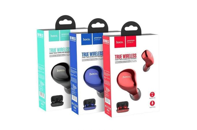 Наушники вакуумные беспроводные HOCO ES25 Easy talk wireless headset Bluetooth (синий)