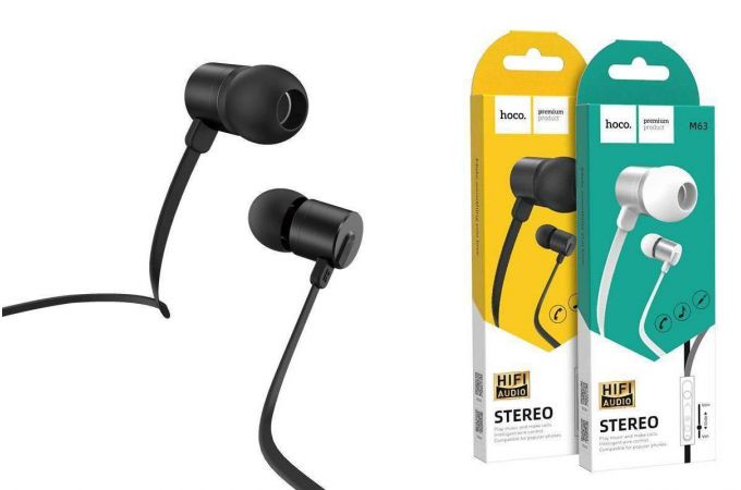 Наушники вакуумные проводные HOCO M63 Ancient sound earphones with mic (черный)
