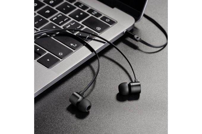 Наушники вакуумные проводные HOCO M63 Ancient sound earphones with mic (черный)