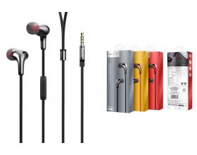 Наушники вакуумные проводные HOCO M30 Glaring universal earphones with microphone (серый)