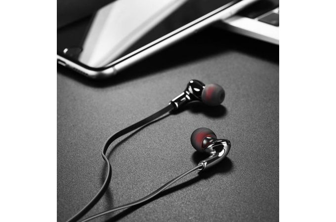 Наушники вакуумные проводные HOCO M30 Glaring universal earphones with microphone (серый)