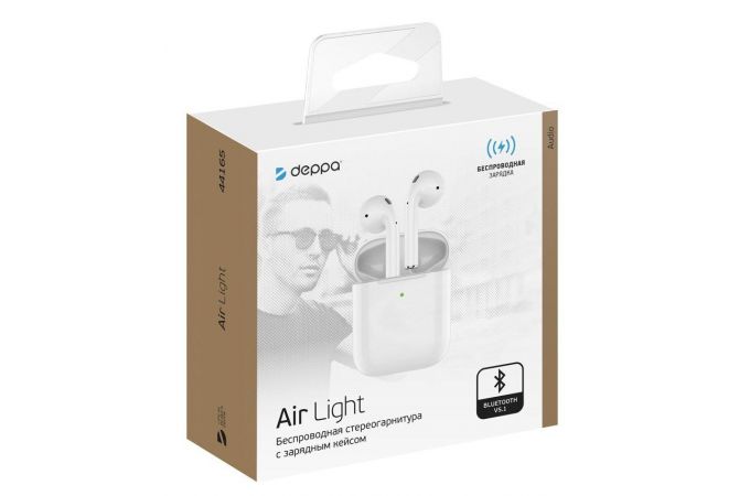 Наушники вакуумные беспроводные Deppa (44165) Air Light Bluetooth (белый)