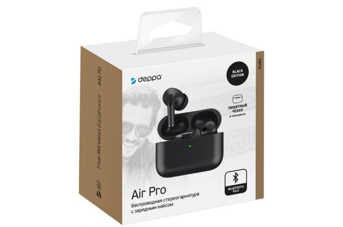 Наушники вакуумные беспроводные Deppa (44172) Air Ultra Bluetooth (черный)