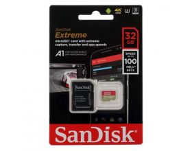 Карта памяти microSDHC с адаптером SanDisk 32GB Extreme Pro A1 V30 100Mb/s SDSQXCG-032G-GN6MA (UHS-I U3, Class 10)