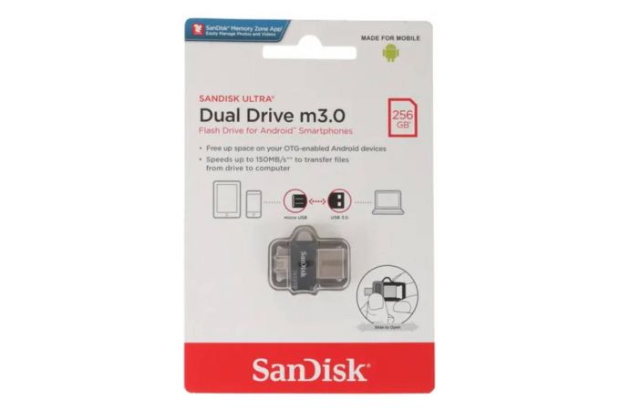 Флешка USB 3.1/Type-C Flash Drive SanDisk 256GB Ultra Dual Drive Go OTG SDDDC3-256G-G46