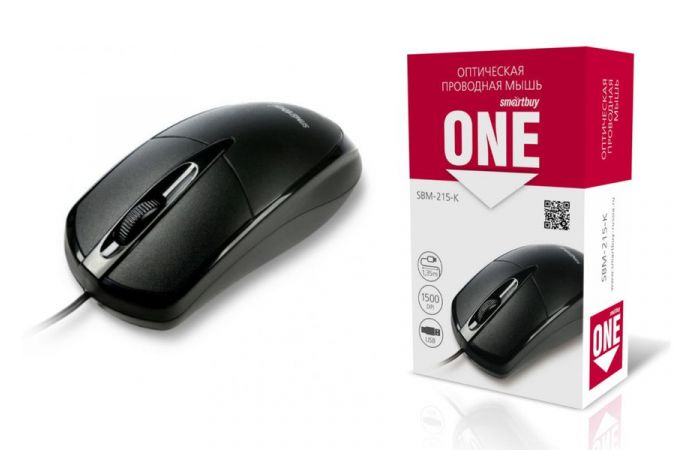 Мышь проводная Smartbuy ONE 215-K (SBM-215-K) (черный)