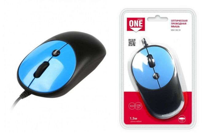 Мышь проводная Smartbuy ONE 382 (SBM-382-B) (черно-синий)