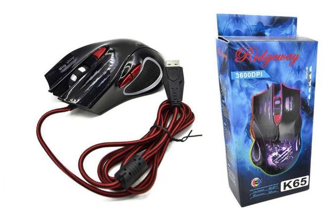 Мышь игровая проводная K65 (черный)