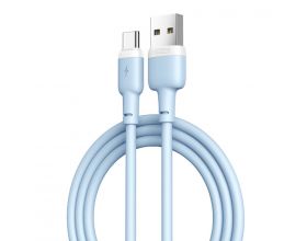 Кабель USB - USB Type-C XO NB208 2.4A Liquid Silicone Blue