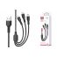 Кабель USB 3 в 1 XO NB230 2.4A Rock series Black