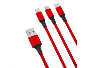 Кабель USB 3 в 1 XO NB173 Red