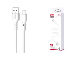 Кабель USB - MicroUSB XO NB230 2.4A Rock Series White