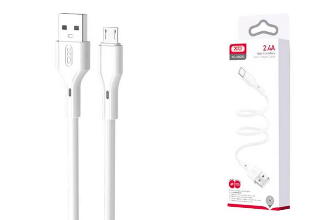 Кабель USB - MicroUSB XO NB230 2.4A Rock Series White