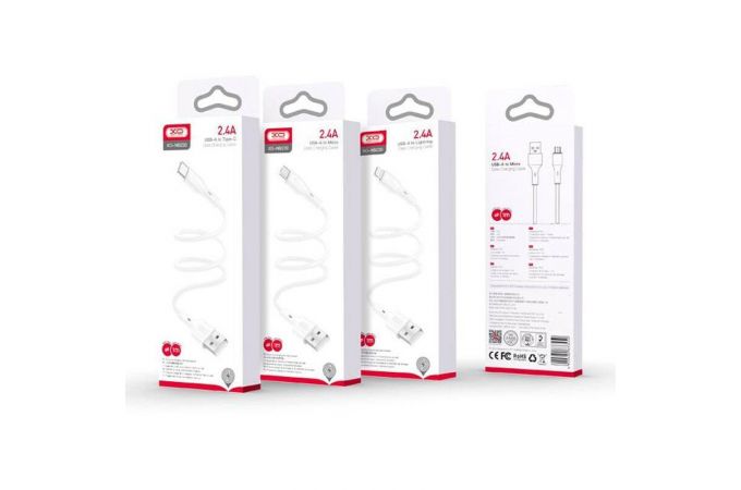 Кабель USB - USB Type-C XO NB230 2.4A Rock Series White