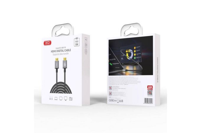 Кабель HDMI to HDMI XO GB017B Metal Adapter Cable 5M Tranish