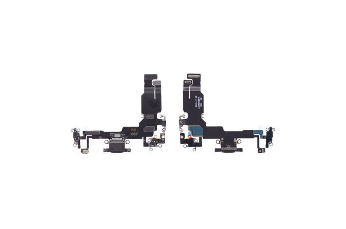 Шлейф с разъемом зарядки iPhone 15 Оригинал IC (Черный)