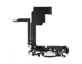 Шлейф с разъемом зарядки iPhone 15 Pro Оригинал Снятый (Черный)