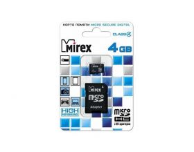 Карта памяти Mirex 4GB MicroSD (Сlass4) без адаптера