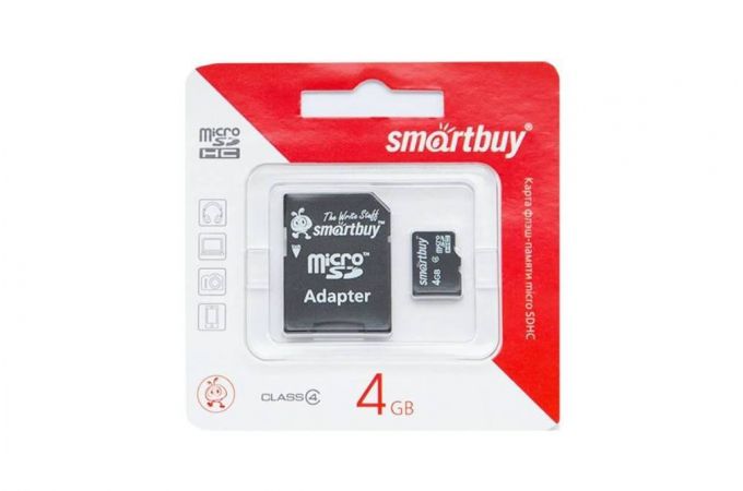 Карта памяти Smartbay 4GB MicroSD (10 class)  без адаптера/c адаптером