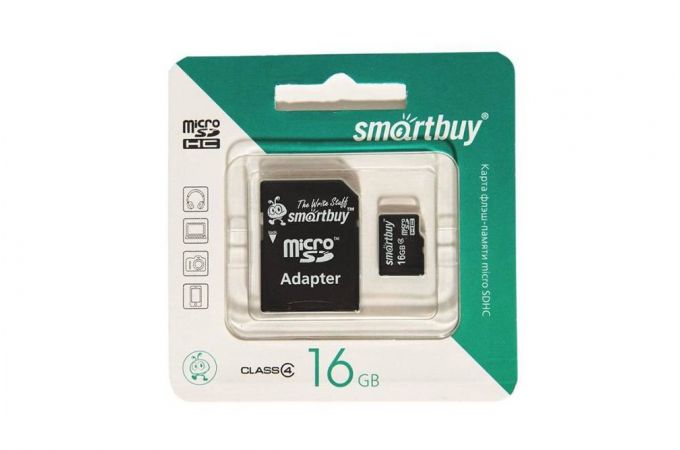 Карта памяти Smartbay 16GB MicroSD (4 class) с адаптером