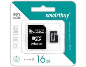 Карта памяти Smartbay 16GB MicroSD (10 class) с адаптером/без адаптера