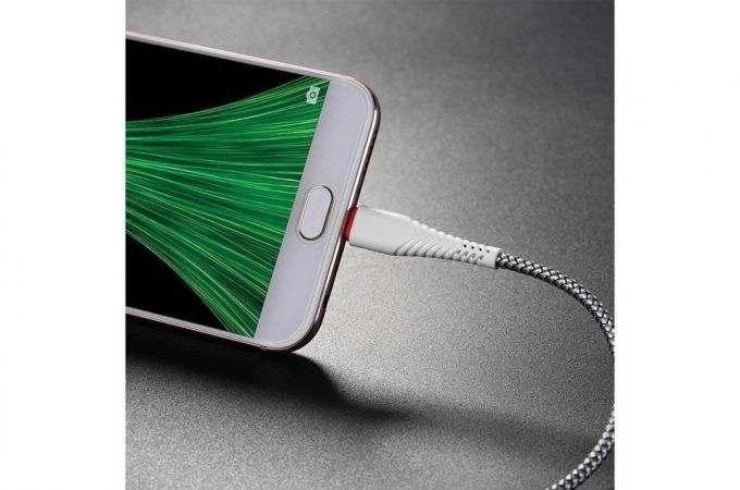 Кабель USB - MicroUSB BOROFONE BX25 2A (белый) 1м (в оплетке)