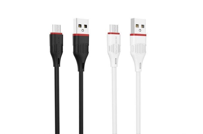 Кабель USB - MicroUSB BOROFONE BX17 2A (белый) 1м