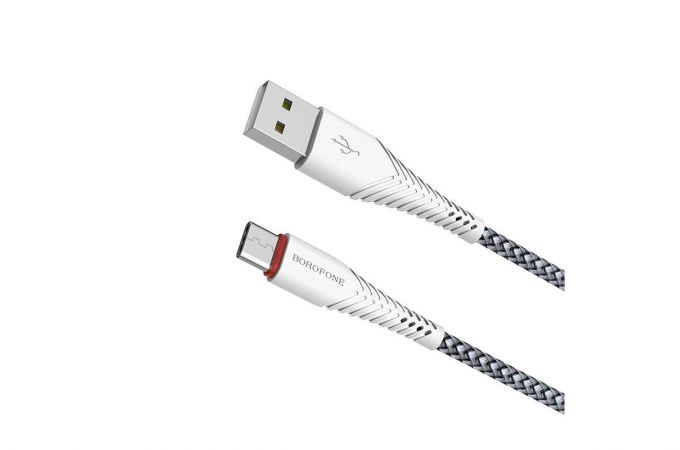 Кабель USB - USB Type-C BOROFONE BX25, 3A (белый) 1м (в оплетке)