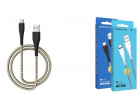 Кабель USB - MicroUSB BOROFONE BX25 2A (черный) 1м (в оплетке)