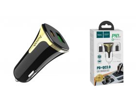 Автомобильное зарядное устройство АЗУ USB + Type-C + кабель Lightning HOCO Z31A Colossus PD+QC3.0 car charger set (черный)