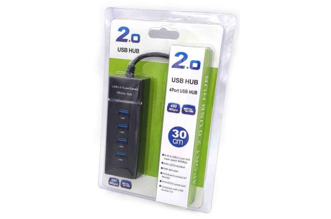 Разветвитель USB HUB 2.0 NN-HB006 на 4 порта (черный)