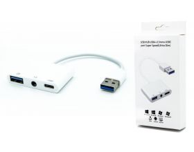 Разветвитель USB HUB USB3.0 --> USB3.0 + Jack3.5 + USB-C (1/321)